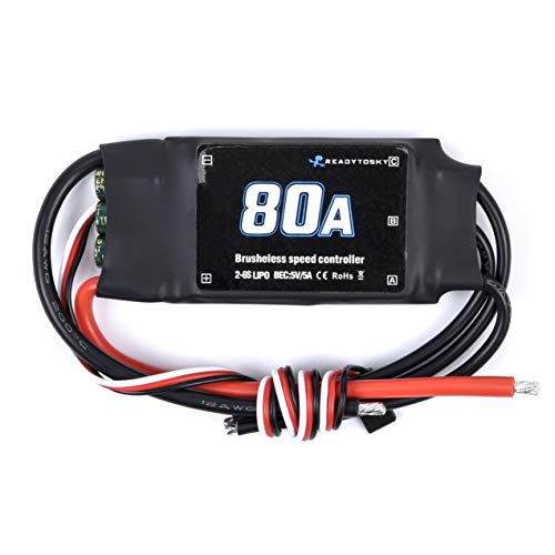 Readytosky 80A ESC 2-6S Brushless ESC Electric Speed Controller for RC FPV Airplane Helicopter Drone