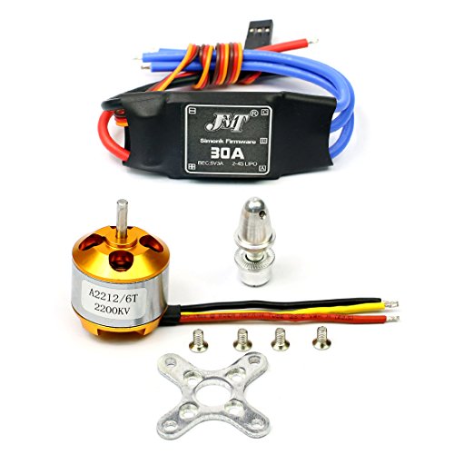BGNing 2212 2200kv Brushless Motor Outrunner W/Mount 6t + 30a ESC Controller for Drone Rc Quadcopter Multi Copter UFO
