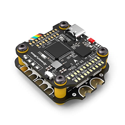 SpeedyBee V3 F7 Flight Controller Stack: 30x30 Drone FC Stack with 4in1 50A ESC BL32, Wireless Betaflight Configuration, Blackbox,Solder-Free Plugs,WiFi,Bluetooth for 3-6S 4" 5" FPV Drone Cinelifter