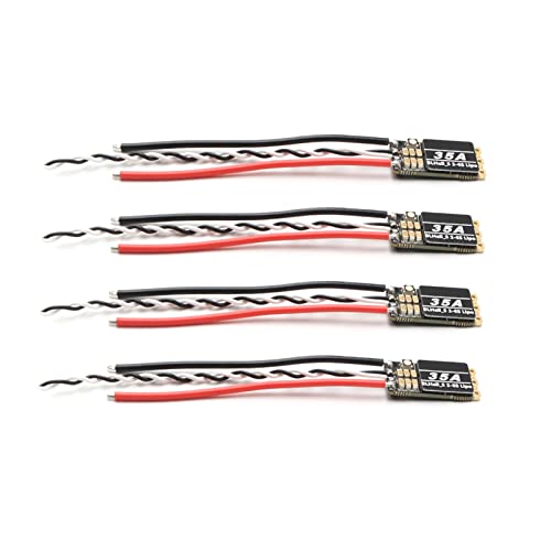 GoolRC 35A BLHeli_S ESC 2-6S Lipo Brushless ESC Electronic Speed Controller 4pcs Built-in Programmable RGB LED for RC FPV Drone Quadcopter ESC for RC FPV Drone