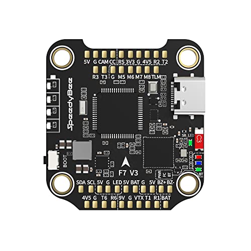 SpeedyBee V3 F7 Flight Controller Stack: 30x30 Drone FC Stack with 4in1 50A ESC BL32, Wireless Betaflight Configuration, Blackbox,Solder-Free Plugs,WiFi,Bluetooth for 3-6S 4" 5" FPV Drone Cinelifter