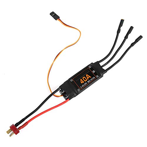 40A ESC, 40A Speed Controller Brushless ESC with Low Voltage Cut-off Protection RC Drone Helicopter Upgrade Parts Accessories (Black)