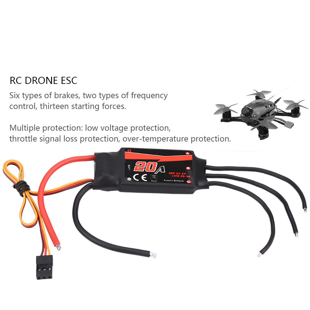 Drone ESC, Six Types Brakes Two Types Frequency Control RC Quadcopter ESC For RC Accessory