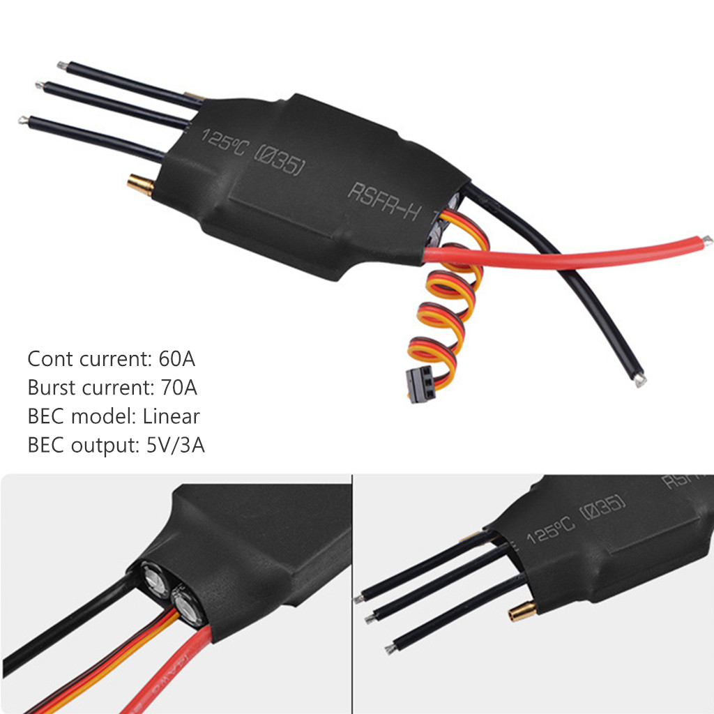 Water Cooling BEC Boat 60A Controller Brushless For RC 5V/3A Electric ESC Speed Camera Drone Accessories