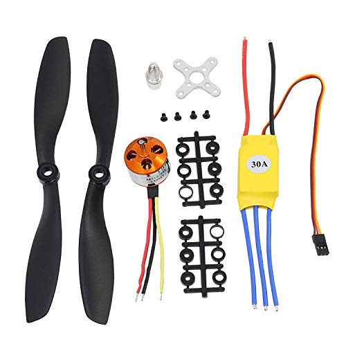 ICQUANZX RC 1000KV Brushless Motor A2212 13T with 30A Brushless ESC Set 1045 Propeller CW CCW Accessories Kit Mount for RC Plane DJI F450 550 Quadcopter (1000kv Brushless Motor Set)
