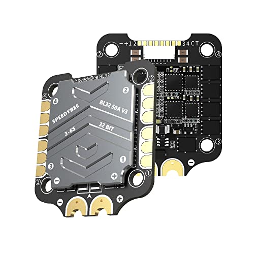 SpeedyBee V3 F7 Flight Controller Stack, 30x30 Drone FC Stack with 4in1 50A ESC BL32, Wireless Betaflight Configuration, Blackbox,Solder-Free Plugs,WiFi,Bluetooth for 3-6S 4" 5" FPV Drone Cinelifter