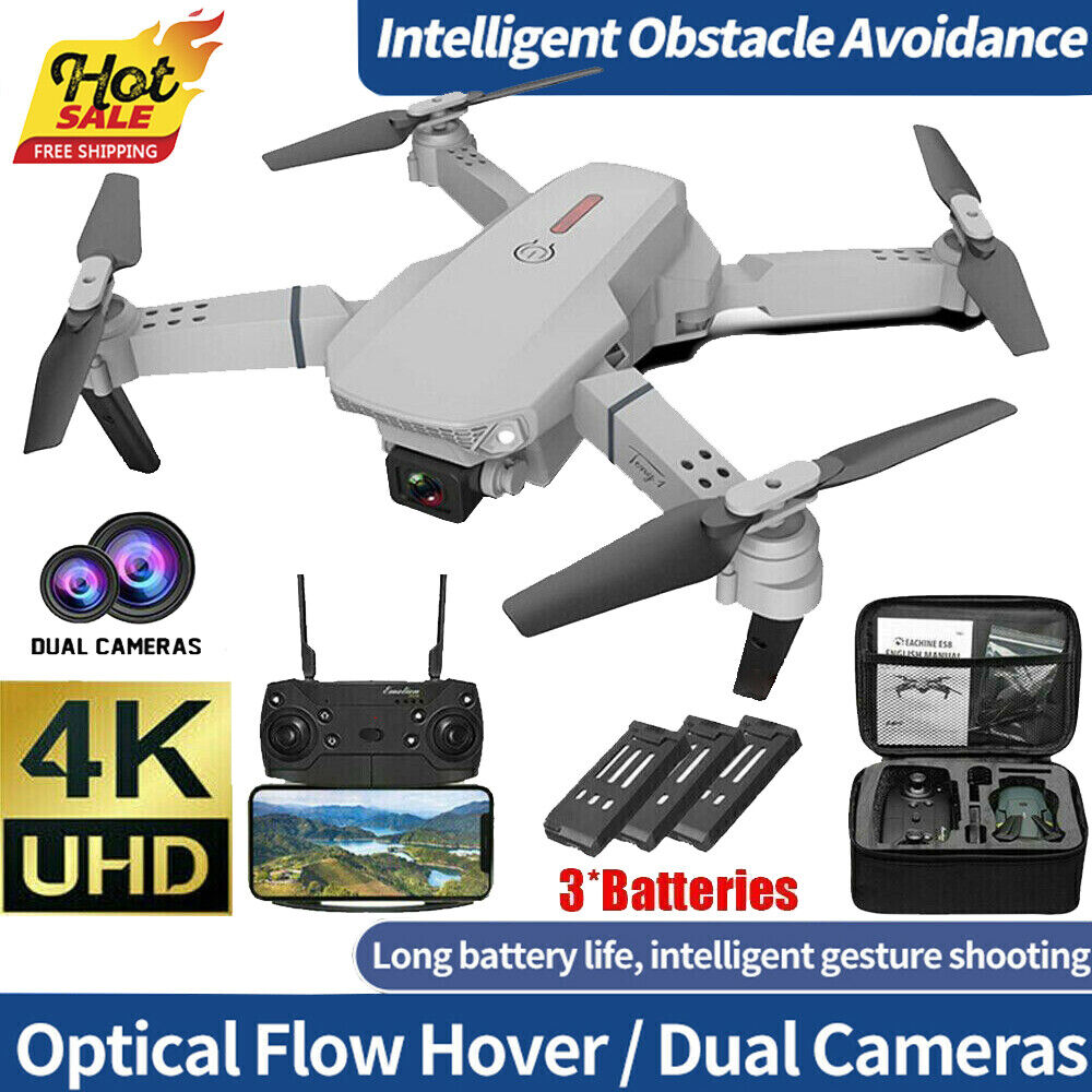 Drone X Pro 4K HD Selfie Camera WIFI FPV GPS Foldable RC Quadcopter w/ 3 Battery