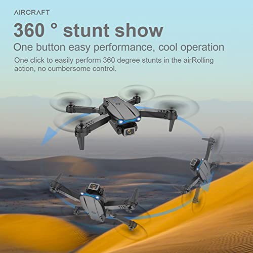 Drone for Kids adult with 4K Camera, Remote Control Foldable Drone with Carrying Case, Toys Gifts for Boys Girls with Altitude Hold, Headless Mode, One Key Start Speed Adjustment Auto Hovering, 3D Flips 2 Batteries, Long Endurance, Black