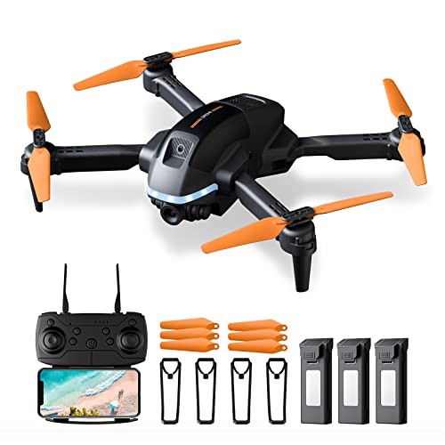 Hilldow Mini Drone for Kids with 1080P HD FPV Camera,Foldable Drones RC Quarcopter for adult beginners,3 Batteries,Collision Avoidance,3D Flip,Headless Mode,Carrying Case,Kids Gift Toys for Boys Girls