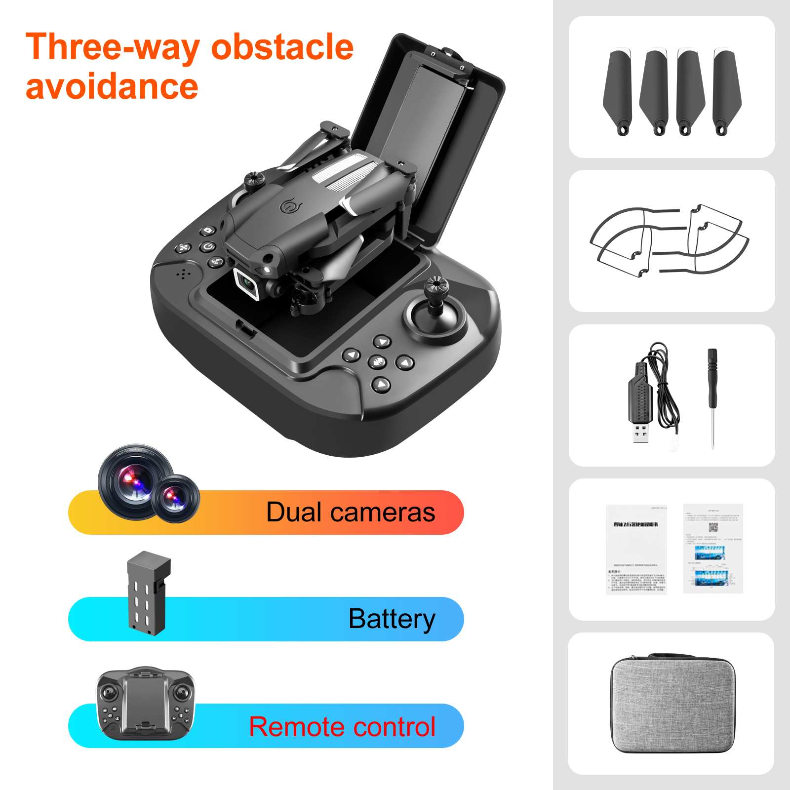 4K Dual Camera Mini Drone with Obstacle Avoidance