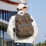 Retro Batik Camera Backpack with USB Port