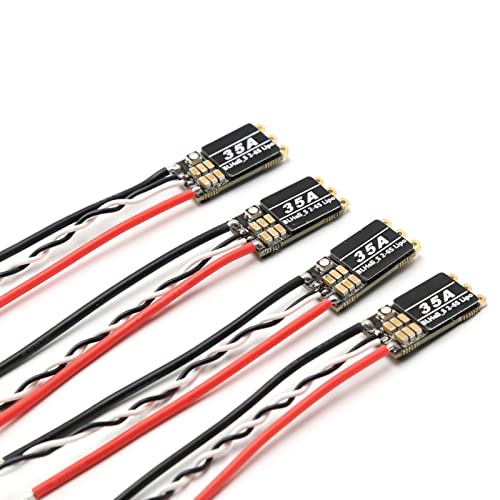 GoolRC 35A BLHeli_S ESC 2-6S Lipo Brushless ESC Electronic Speed Controller 4pcs Built-in Programmable RGB LED for RC FPV Drone Quadcopter ESC for RC FPV Drone
