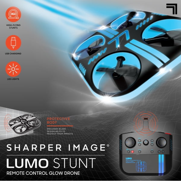 Black LED Glow Stunt Drone by Sharper Image