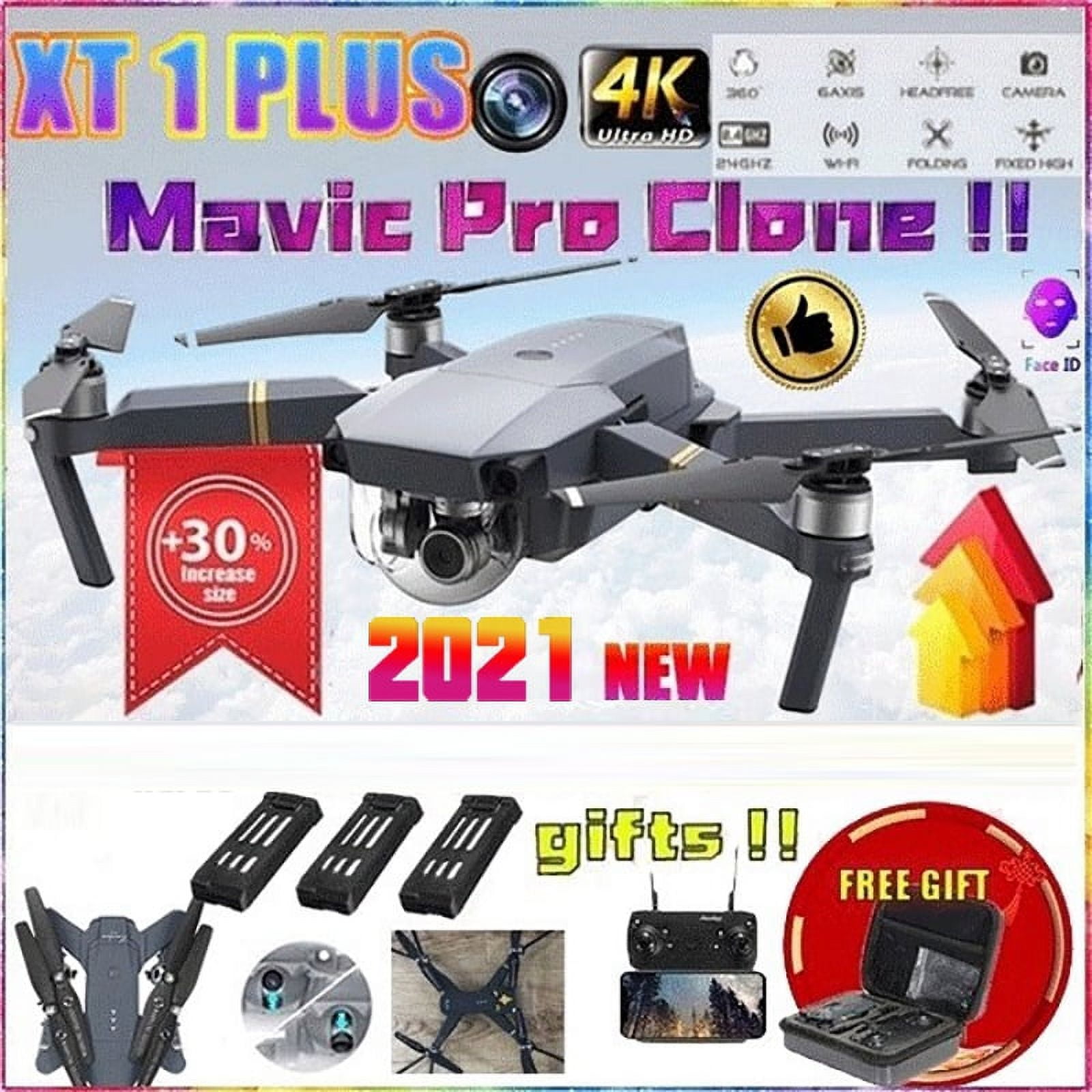 Professional 4K Drone with Adjustable Camera & 3 Batteries