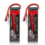 11.1V Lipo Battery 5000mAh 50C 3S Dean-Style T Connector (2 Pack)