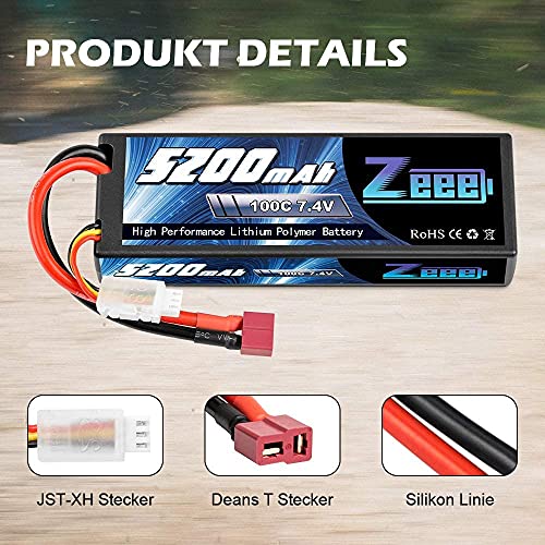 Zeee 2S Lipo Battery 5200mAh 7.4V 100C - High-performance RC drone battery