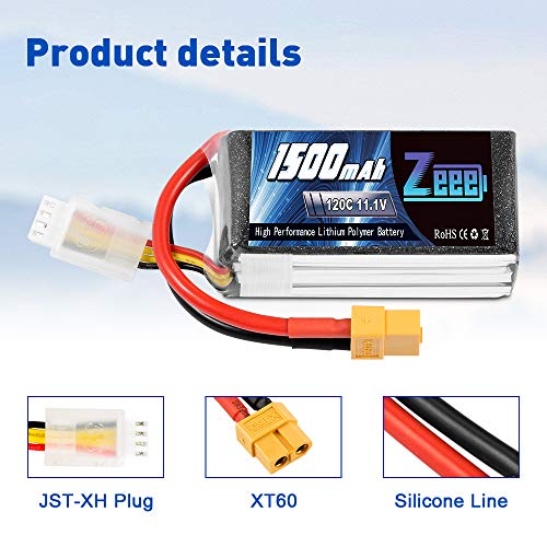 Zeee 3S 1500mAh 11.1V 120C Lipo Battery