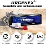 URGENEX 11.1V 2400mAh Lipo Battery Twin Pack