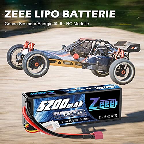 Zeee 2S Lipo Battery 5200mAh 7.4V 100C - High-performance RC drone battery