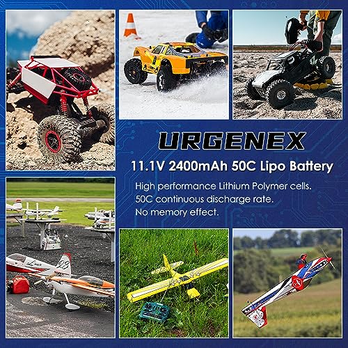 URGENEX 11.1V 2400mAh Lipo Battery Twin Pack