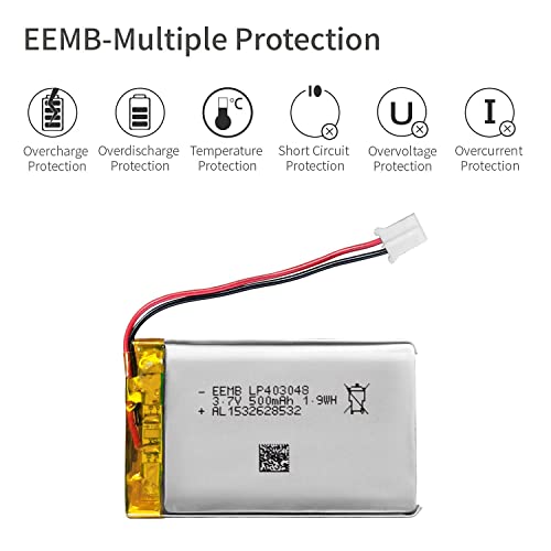 EEMB 3.7V Lipo Battery 500mAh 403048 JST