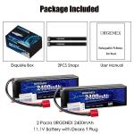 URGENEX 11.1V 2400mAh Lipo Battery Twin Pack