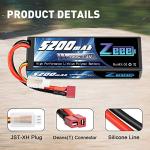 Zeee 2S Lipo Battery 7.4V 100C 5200mAh for RC Vehicles