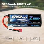 Zeee 2S Lipo Battery 7.4V 100C 5200mAh for RC Vehicles