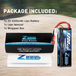 Zeee 2S Lipo Battery 7.4V 100C 5200mAh for RC Vehicles