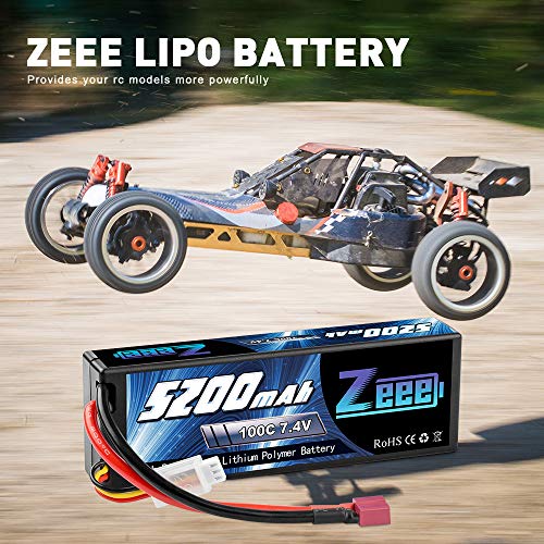 Zeee 2S Lipo Battery 7.4V 100C 5200mAh for RC Vehicles