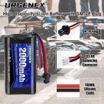 URGENEX 7.4V Li-ion Battery 2000mAh 2S for RC Boat