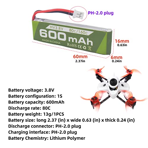 ZYGY 1S 3.8V 80C 600mAh Li-ion Battery - Cinewhoop