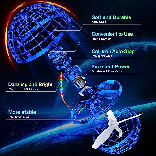 Blue LED Hover Boomerang Ball Drone Toy Gift