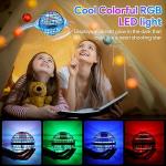 Blue Hand-Controlled Flying Ball with 360° Rotation and LED Lights