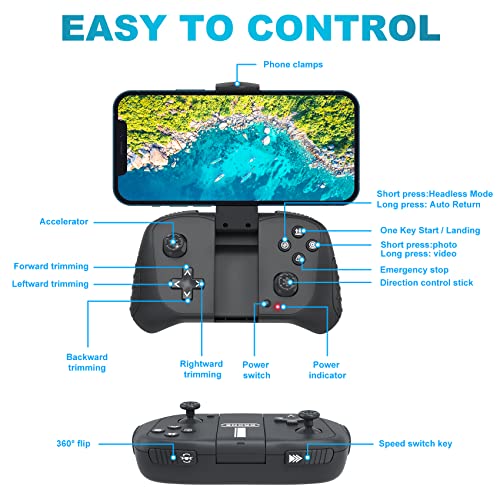 Foldable HD Camera Drone with Voice & Gesture Control