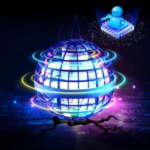 Hand controlled flying ball with LED lights, mini drone