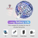 Hand controlled flying ball with LED lights, mini drone