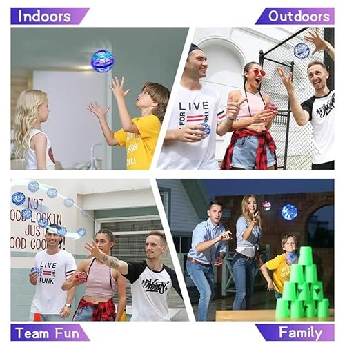 Hand controlled flying ball with LED lights, mini drone