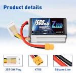 Zeee 4S 1500mAh 120C Lipo Battery (2 Pack)
