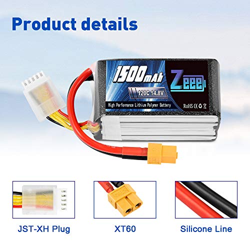 Zeee 4S 1500mAh 120C Lipo Battery (2 Pack)