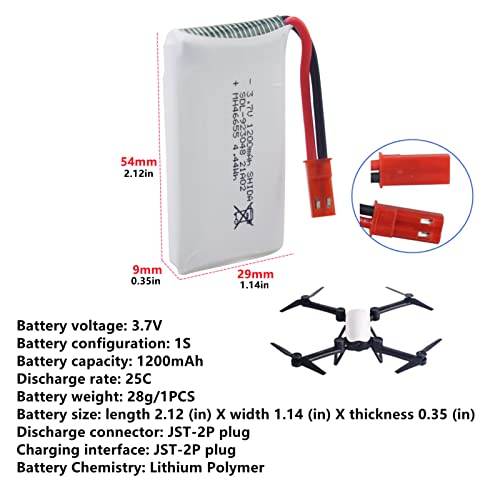 ZYGY 4PCS 3.7V 1200mAh Battery Set for X900 Quadcopter