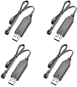 4PCS USB RC Battery Charger for Drones & Cars