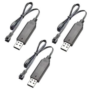 3-Pack USB Charger Cable for Drones and RC Cars