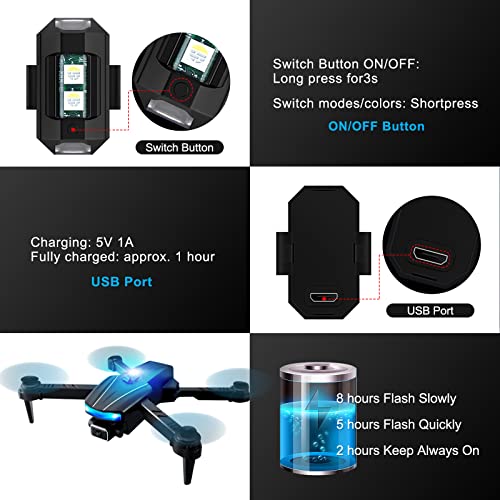 4Pcs Wireless LED Strobe Lights for Drones & Vehicles