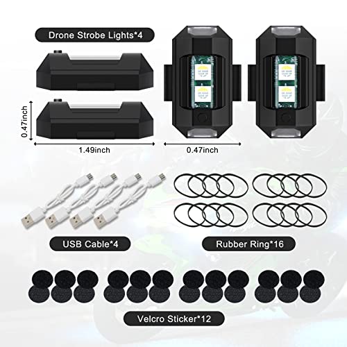 4Pcs Wireless LED Strobe Lights for Drones & Vehicles