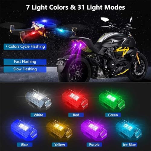 JinRui-T 5PCS Rechargeable LED Strobe Drone Lights