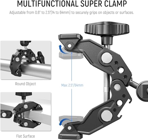 NEEWER Super Clamp with Dual Ballhead Magic Arm