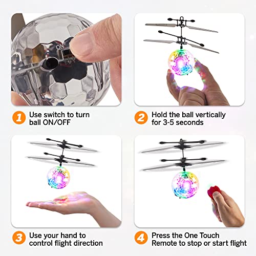Hand-Controlled LED Flying Ball Drone Toy
