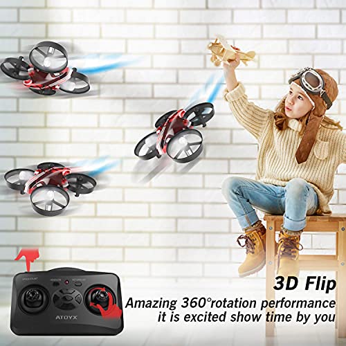 Beginner Mini Drone with Auto Hover and 3D Flip - Red