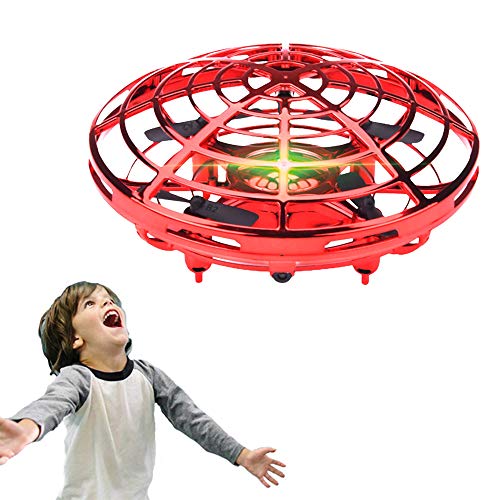 Kids Hand-Controlled Flying Ball Drone Toy (Red)